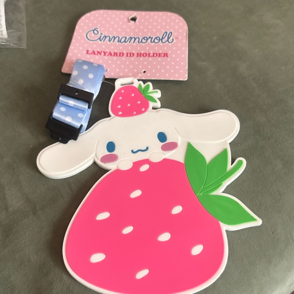 Sanrio Hello Kitty Friends Cinnamoroll Strawberry Lanyard NWT ID Card Silicone.